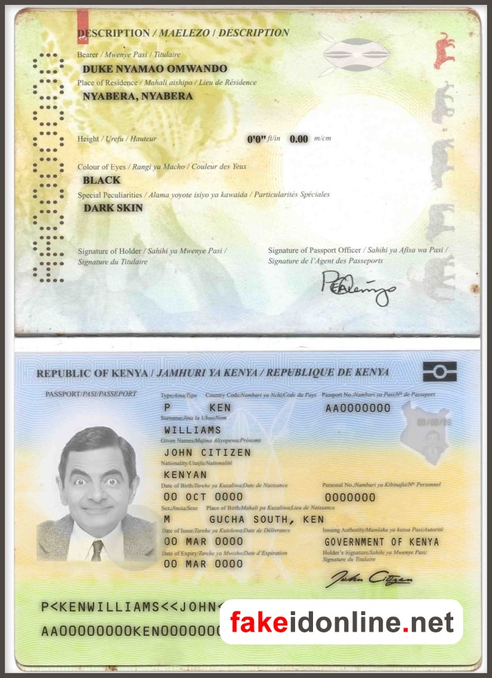 Kenya Passport PSD Template